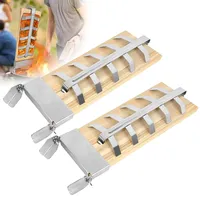 TRMLBE 2X Flammlachsbrett Flammlachsbretter mit Halterung Lachsbretter zum Grillen Räucherbretter Zedernholzbrett 5 Stufen Einstellbar Flammlachs für Feuerschale, Grill