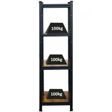 PROREGAL Vintage Series Schwerlastregal Ragnar für Gesamtlast 400 kg Maße: 150x45x45cm Vintagebraun-Schwarz, Kellerregal, Steckregal, Garagenregal, Lagerregal