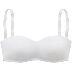 T-Shirt-BH LASCANA, Damen, Gr. 100, Cup E, weiß, Microtouch, Obermaterial: 85% Polyamid, 15% Elasthan, Basic, BHs BH Bügel-BH Trägerlose-BH T-Shirt-BH Bandeau-BH, ohne Schale mit abnehmbaren Trägern, Basic Dessous