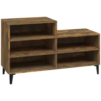 VidaXL Schuhregal Räuchereiche 102x36x60 cm Holzwerkstoff