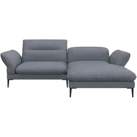 flexlux Ecksofa "Salino, Funktionssofa mit Recamiere, Relaxsofa, Ecksofa", blau (navy blau), B:245cm H:88cm T:182cm, 62% Polyester, 17% Cotton, 14% Viscose, 7% Linen, Sofas, Ecksofa, Sofa mit Arm- und Kopfteil-Verstellungen, Kaltschaum & Stahl-Wellen