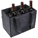 fanelod Flaschenträger – Weinflaschentasche, Aufbewahrungstasche aus Filz für 6 Weinflaschen, Wiederverwendbare Weinflaschenhaltertasche mit Tragegriff zum Aufbewahren von Wein, Bier, Champagner