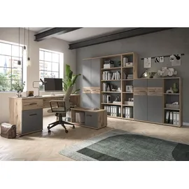 INOSIGN »Riga, Breite 80cm, in Nox Oak Nachbildung und Basalt grau«, Büroschrank, Büroeinrichtung, Arbeitszimmer, Stauraumschrank