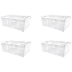 Gardissimo 4er-Set Schuhboxen Kunststoffbox Klarsichtbox Belüftung 25 Liter