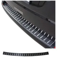 Omac Ladekantenschutz Stoßstangenschutz für VW T5 T6 Transporter Multivan Caravelle 2003-2024 Hecktüren – Edelstahl Carbon foliert