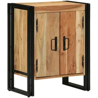 VidaXL Schuhschrank Schwarz 30x30x40 cm Massivholz Akazie und Stahl