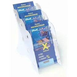 Tisch-Plastikständer für Prospekte, 3x A5, weiß