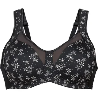 | Clara Art Komfort-BH, bügellos, floral, für Damen, 408 Anthrazit) 75G