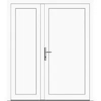 Kunststoff Nebeneingangstür nach Maß "DIANA-M" 70 mm asymmetrisch Weiß RAL 9016 beidseitig innen öffnend DIN links