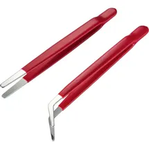 TOOLCRAFT Pinzetten-Set 2teilig Flach-rund, Flach-rund, gebogen (TO-6897171)