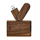 Garrulax USB-Flash-Laufwerk, 64 GB, hochwertiges Massivholz, Hochgeschwindigkeits-USB-2.0-Flash-Laufwerk, Speicherstick, Datenspeicherung, Pendrive-Daumendisk, 64 GB, Walnussholz