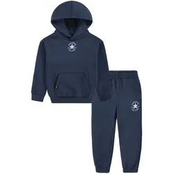 Jogginganzug CONVERSE "CNVN SUSTAINABLE CORE PO SET", Kinder, Gr. 110 (5), blau (converse navy), Obermaterial: 100% Polyester, Sportanzüge, für Kinder