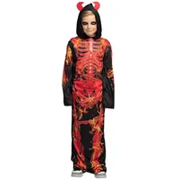 Boland - Kinderkostüm Höllenfeuer Skelett, Faschingskostüme Kinder, Halloween Verkleidung, Horror Kostüm für Karneval