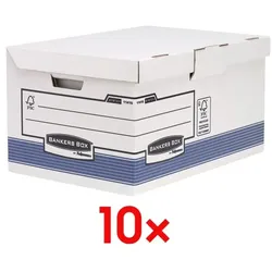 Bankers Box System 10 Klappdeckelboxen »Maxi« Bankers Box® System weiß, 39x31x56 cm