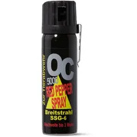 Pfefferspray OC 5000 Breitstrahl 40 ml 50 ml 63 ml - mit Metallclip - EXTRA STARK - zur Selbstverteidigung hochwertiges KO Spray mit Federdeckel - 3 Meter Reichweite (1, 63ml)