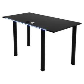Möbelsystem Gaming Schreibtisch mit LED Beleuchtung,Schwarz - Schwarz