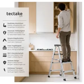 Tectake Doppelseitige Trittleiter 4 Stufen