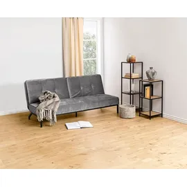 Actona Schlafcouch Polyester 2-Sitzer Dunkelgrau/Schwarz
