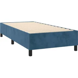 vidaXL Boxspringbett mit Matratze & LED Dunkelblau 100x200 cm Samt - Blau