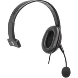 Manhattan Mono USB-Headset Links/rechts tragbar, 2m Kabel, Schwarz