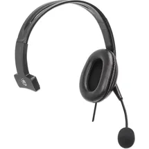 Manhattan Mono USB-Headset Links/rechts tragbar, 2m Kabel, Schwarz
