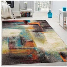 Paco Home Designer Teppich Modern Kurzflor Wohnzimmer Bunt Trendig Meliert Multicolour, Grösse:80x150 cm