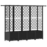 vidaXL Hochbeet mit Rankgitter und Dach 203 x 40 x 138 cm Schwarz