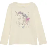 S.Oliver - Langarmshirt mit Glitter-Print, Kinder, Beige, 92/98