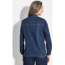 GOLDNER Hemdbluse Stilvolle Denim-Bluse blau 42