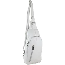 Umhängetasche "Betty", Damen, Gr. B/H/T: 34cm x 16cm x 5cm one size, weiß, Polyurethan (PU), COLLEZIONE ALESSANDRO, Taschen, echtes Leder, viele Fächer