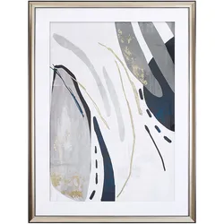 Wandbild mit Rahmen HIDMO Abstraktes Muster 60 x 80 cm Grau