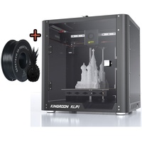 KINGROON KLP1 3D-Drucker 500 mm/s Hoch Geschwindigkeit , 3,5-Zoll-Touchscreen, 210 x 210 x 210 mm Druckgroesse+ 1KG Schwarz PLA-Filament