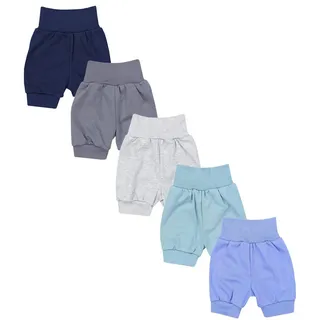 TupTam Unisex Baby Pumphose Sommershorts Baumwolle 5er Pack, Farbe: Dunkelblau Blau Graphit Grau Grün, Größe: 86/92 - 86-92