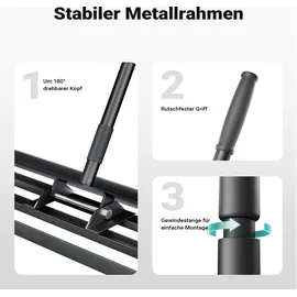 Wiltec Rasenrakel 121,9 x 25,4 cm mit 2 m Stiel
