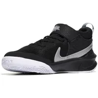 Nike Unisex Kinder Team Hustle D 10 Basketballschuh, Black Metallic Silver Volt White, 28.5 EU