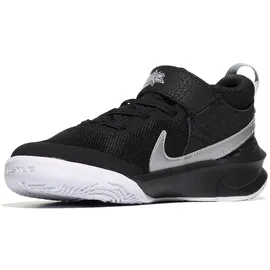 Nike Unisex Kinder Team Hustle D 10 Basketballschuh, Black Metallic Silver Volt White, 28.5 EU