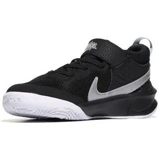 Nike Unisex Kinder Team Hustle D 10 Basketballschuh, Black Metallic Silver Volt White, 28.5 EU