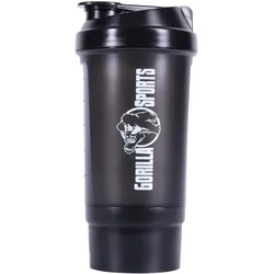 Gorilla Sports Protein Shaker 500 ml mit Pulverfach schwarz und rot Einheitsgröße