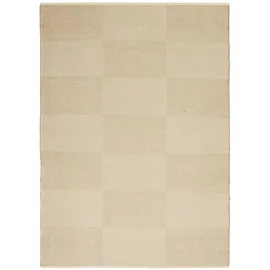 HAY Check Wollteppich 80 x 200 cm Beige/Khaki