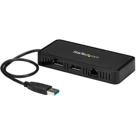 Startech USB To Dual DP Docking Station USB-A Dockingstation - USB Hub, Schwarz,