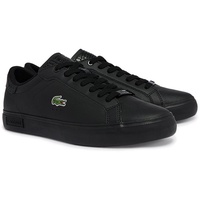 Lacoste Herren Sneaker - Powercourt Tonal, Turnschuhe, Echt Leder Schwarz 41