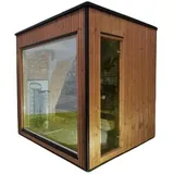 JVmoebel Saunahaus Moderne Holz Gartensauna Panorama Außensauna in Braun, Made in Europe braun
