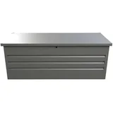 Vente-Unique Gartenbox, Grau, Metall, Uni, 165x62x68 cm, Aufbewahrung & Schutzhüllen, Geräteschuppen