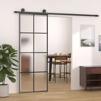 Willood Schiebetür ESG-Glas & Aluminium, Glasschiebetür, Aluminium, Innentür, Schiebetür Innenbereich, Glastür, Tür mit Beschlag 76x205 cm ESG-Glas & Aluminium 76 x 205 cm 0