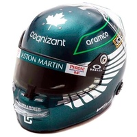 Aston Martin F1 Tean – Offizieller Merchandise – Bell Helm von Spark Models – 1/5 Scale Mini Helm 2023 – Lance Stroll – Grün/Silber