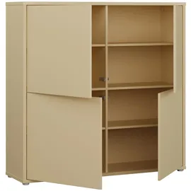 Forte Highboard 124,5 x 121,5 x 34,9 cm Buttergelb
