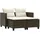 vidaXL Gartensofa 2-Sitzer mit Hockern Braun Poly Rattan
