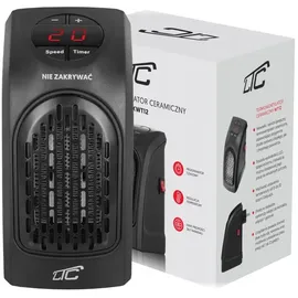LTC Audio Keramikheizung Heizlüfter Heizgerät Elektroheizer Heizstrahler Timer 400W LCD - Schwarz