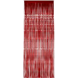 Roter Glitzer Lametta Vorhang 91x244cm - OS