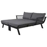 Garden Pleasure Delia Doppelliege 174 x 85 x 62 cm dunkelgrau/hellgrau